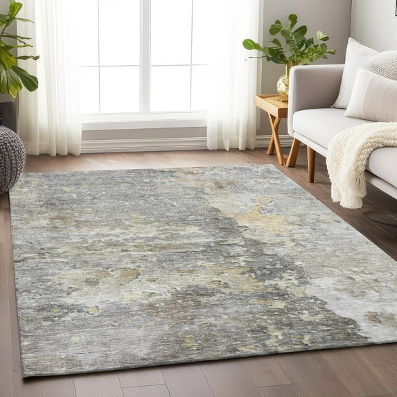 Addison Rugs Chantille Indoor/Outdoor Transitional Abstract Gray Washable Rectangle Rug, 8' x 10'