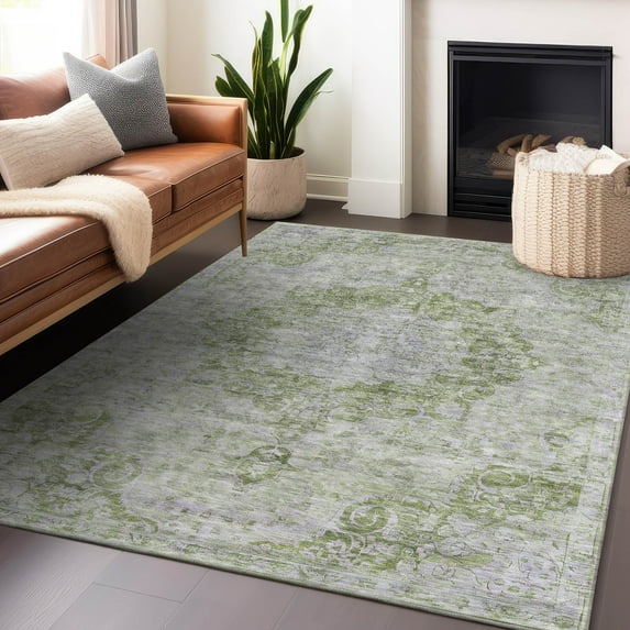 Addison Rugs Chantille Indoor/Outdoor Traditional Global Olive Washable Rectangle Rug, 9' x 12'