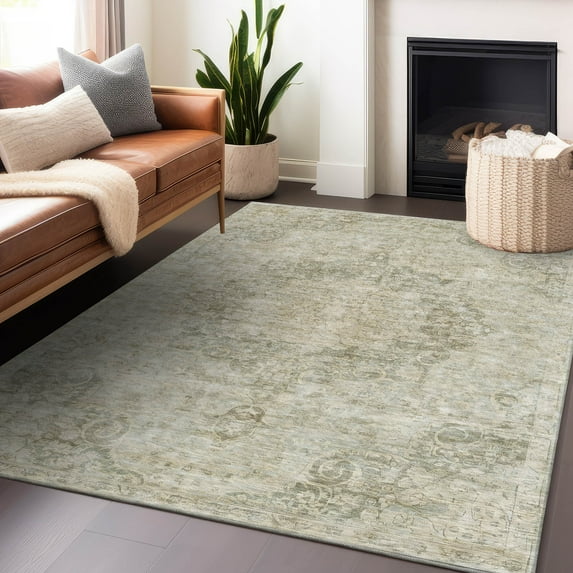 Addison Rugs Chantille Indoor/Outdoor Traditional Global Sage Washable Rectangle Rug, 3' x 5'