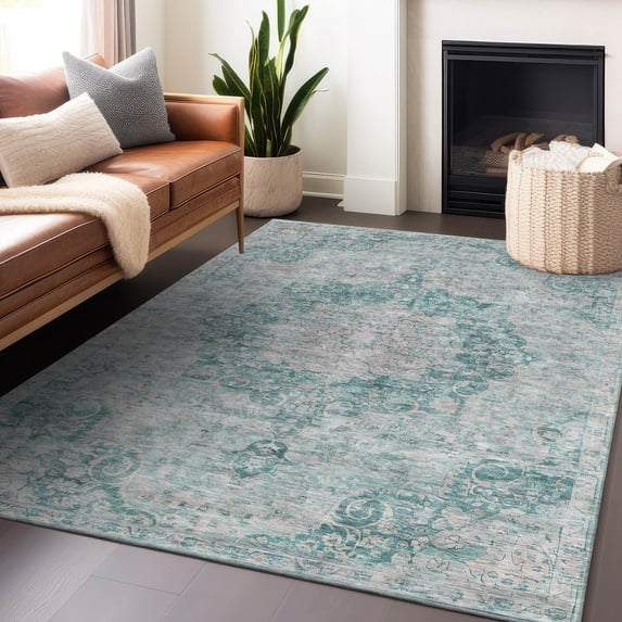 Addison Rugs Chantille Indoor/Outdoor Traditional Global Teal Washable Rectangle Rug, 2'6" x 3'10"