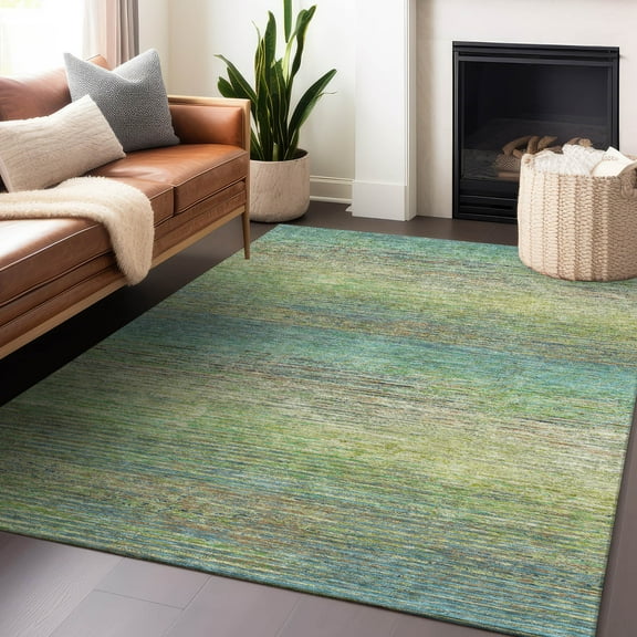 Addison Rugs Chantille Indoor/Outdoor Transitional Stripes Aloe Washable Rectangle Rug, 10' x 14'