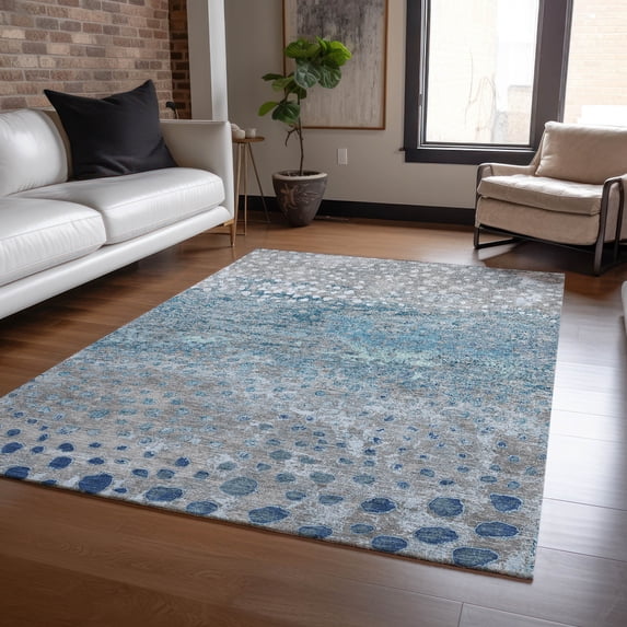 Addison Rugs Chantille Indoor/Outdoor Transitional Dots Gray Washable Rectangle Rug, 2'6" x 3'10"