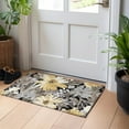 thumbnail image 1 of Addison Rugs Chantille Indoor/Outdoor Transitional Floral Black Washable Rectangle Rug, 1'8" x 2'6", 1 of 6