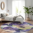 thumbnail image 1 of Addison Rugs Chantille Indoor/Outdoor Transitional Floral Purple Washable Round Rug, 8' x 8', 1 of 6