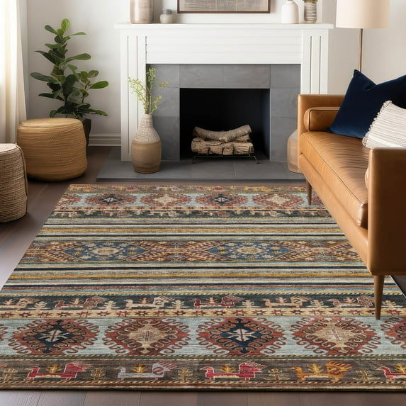 Addison Rugs Chantille Indoor/Outdoor Transitional Global Paprika Washable Rectangle Rug, 8' x 10'