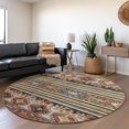 thumbnail image 1 of Addison Rugs Chantille Indoor/Outdoor Transitional Global Paprika Washable Round Rug, 8' x 8', 1 of 6