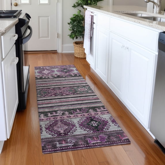 Addison Rugs Chantille Indoor/Outdoor Transitional Global Purple Washable Runner Rug, 2'3" x 7'6"
