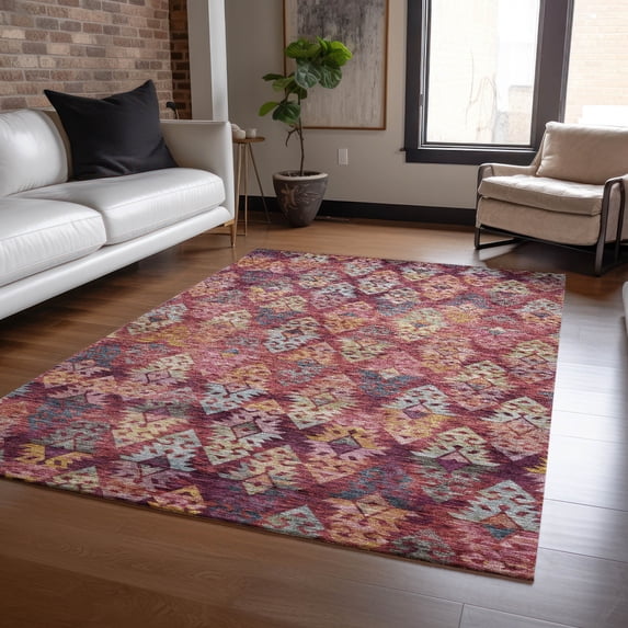 Addison Rugs Chantille Indoor/Outdoor Transitional Diamonds Paprika Washable Rectangle Rug, 9' x 12'