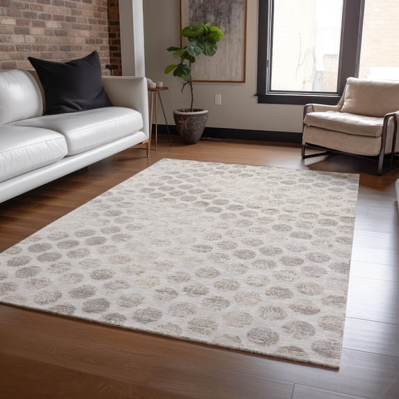 Addison Rugs Chantille Indoor/Outdoor Transitional Geometric Taupe Washable Rectangle Rug, 5' x 7'6"