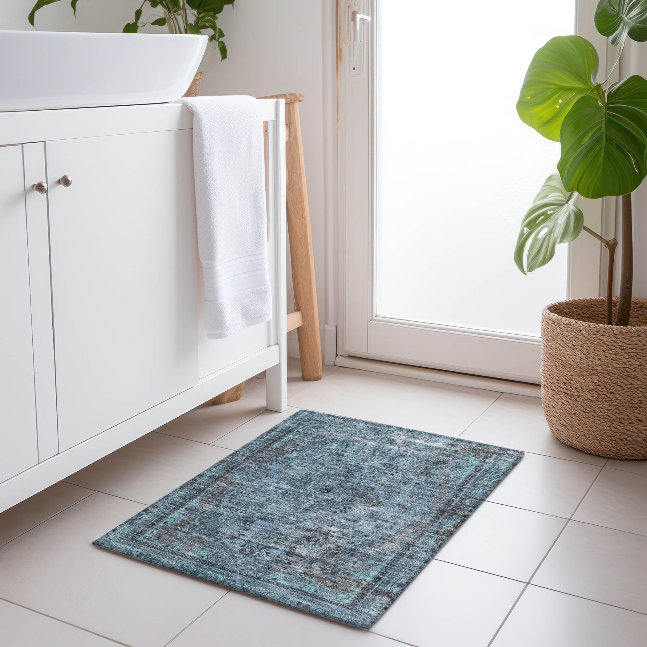 Chantille Blue Washable Indoor/Outdoor Rectangular Rug