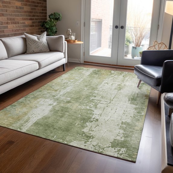 Addison Rugs Chantille Indoor/Outdoor Transitional Abstract Sage Washable Rectangle Rug, 9' x 12'