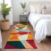 Addison Rugs Chantille Indoor/Outdoor Transitional Geometric Ivory Washable Runner Rug, 23 x 76