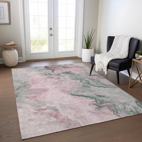 Addison Rugs Chantille Indoor/Outdoor Transitional Abstract Blush Washable Rectangle Rug, 10' x 14'
