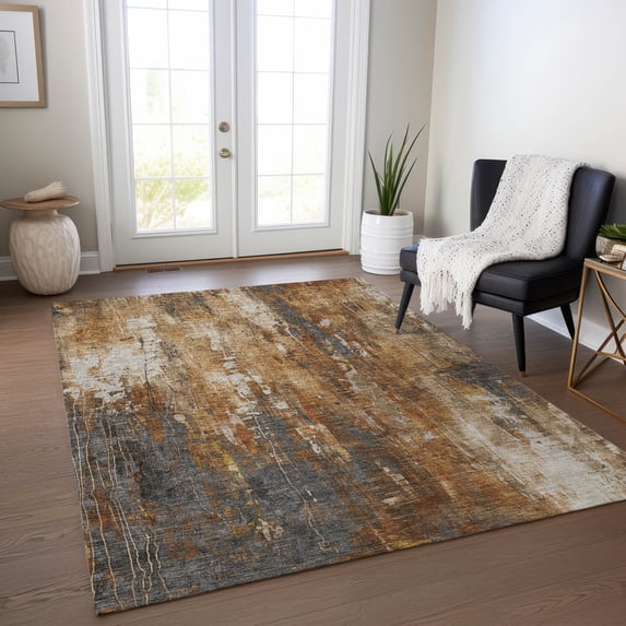 Addison Rugs Chantille Indoor/Outdoor Transitional Modern Rust Washable Rectangle Rug, 8' x 10'