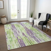 Addison Rugs Chantille Indoor/Outdoor Transitional Stripes Aloe Washable Rectangle Rug, 10' x 14'