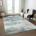thumbnail image 1 of Addison Rugs Chantille Indoor/Outdoor Transitional Abstract Teal Washable Rectangle Rug, 10' x 14', 1 of 6
