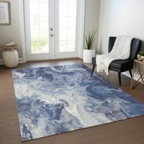 Addison Rugs Chantille Indoor/Outdoor Transitional Abstract Blue Washable Rectangle Rug, 10' x 14'