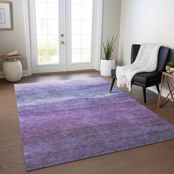 Addison Rugs Chantille Indoor/Outdoor Transitional Stripes Purple Washable Rectangle Rug, 10' x 14'