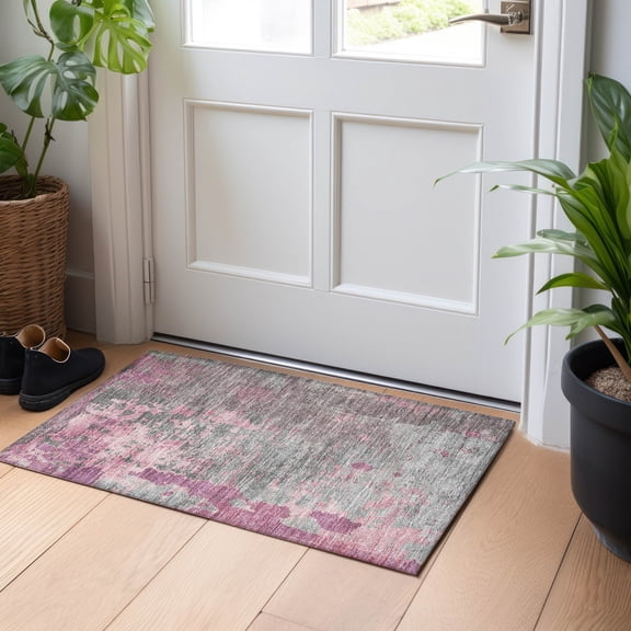 Addison Rugs Chantille Indoor/Outdoor Transitional Abstract Blush Washable Rectangle Rug, 1'8" x 2'6"