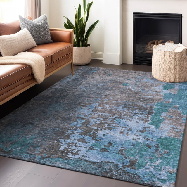 Addison Rugs Chantille Indoor/Outdoor Transitional Abstract Teal ...