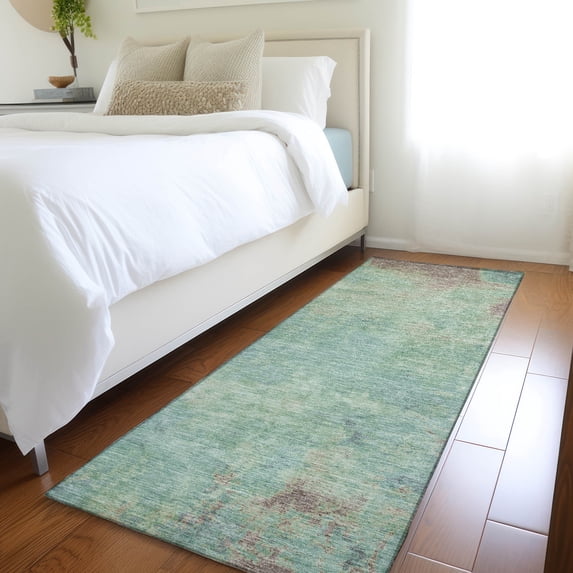 Addison Rugs Chantille Indoor/Outdoor Transitional Abstract Seafoam Washable Runner Rug, 2'3" x 7'6"