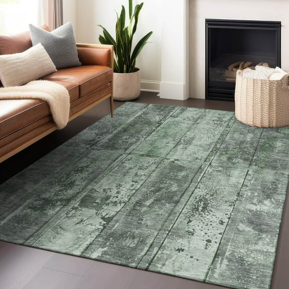 Addison Rugs Chantille Indoor/Outdoor Transitional Stripes Green Washable Rectangle Rug, 10' x 14'