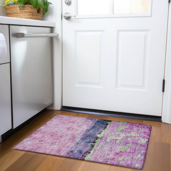 Addison Rugs Chantille Indoor/Outdoor Transitional Abstract Blush Washable Rectangle Rug, 1'8" x 2'6"