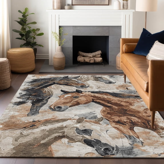 Addison Rugs Chantille Indoor/Outdoor Transitional Animal Beige Washable Rectangle Rug, 3' x 5'