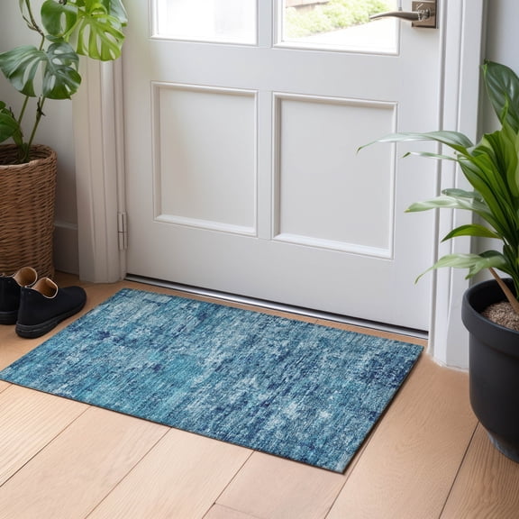 Addison Rugs Chantille ACN1723 Denim 1'8" x 2'6" Indoor/Outdoor, Machine Washable, Easy Clean, Non Shedding, Bedroom, Living Room, Dining Room, Kitchen, Patio Rug