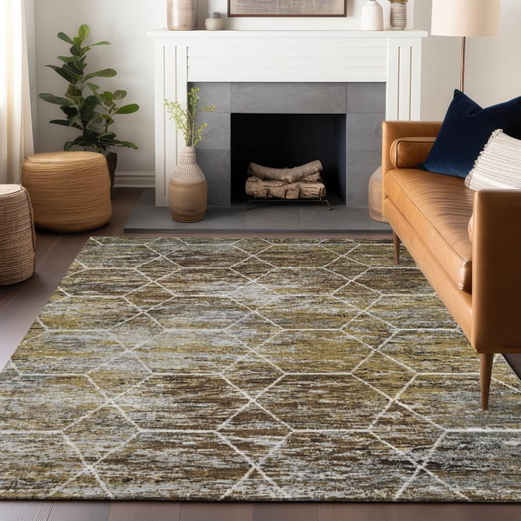 Addison Rugs Chantille ACN1724 Brown 2'6" x 3'10" Indoor/Outdoor, Machine Washable, Easy Clean, Non Shedding, Bedroom, Living Room, Dining Room, Kitchen, Patio Rug