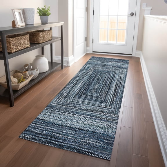 Addison Rugs Chantille ACN1725 Blue 2'3" x 7'6" Indoor/Outdoor, Machine Washable, Easy Clean, Non Shedding, Bedroom, Living Room, Dining Room, Kitchen, Patio Runner Rug
