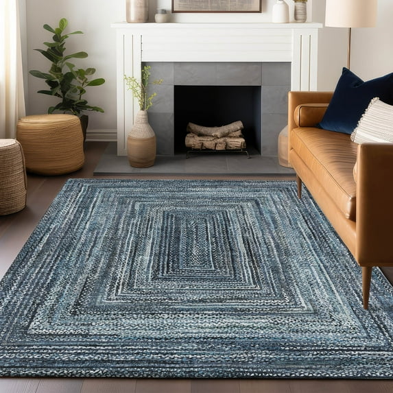 Addison Rugs Chantille ACN1725 Blue 5' x 7'6" Indoor/Outdoor, Machine Washable, Easy Clean, Non Shedding, Bedroom, Living Room, Dining Room, Kitchen, Patio Rug