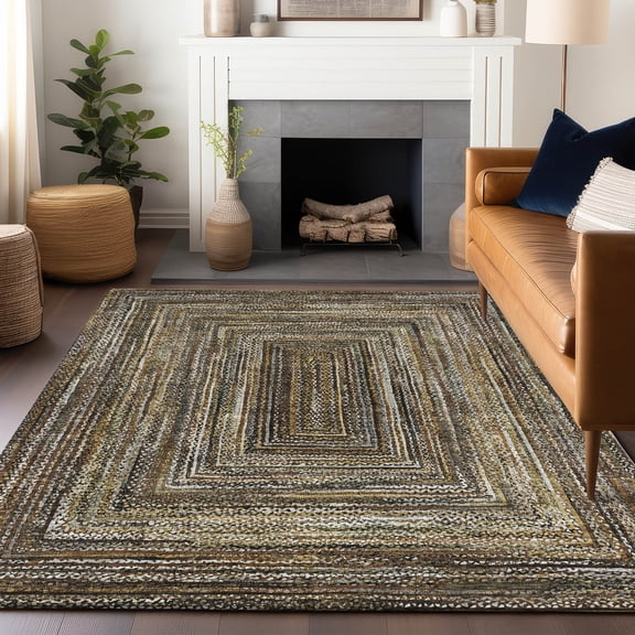 Addison Rugs Chantille ACN1725 Brown 8' x 10' Indoor/Outdoor, Machine Washable, Easy Clean, Non Shedding, Bedroom, Living Room, Dining Room, Kitchen, Patio Rug