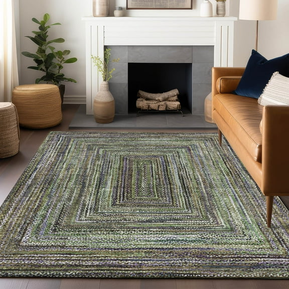 Addison Rugs Chantille ACN1725 Olive 8' x 10' Indoor/Outdoor, Machine Washable, Easy Clean, Non Shedding, Bedroom, Living Room, Dining Room, Kitchen, Patio Rug