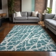 thumbnail image 1 of Addison Rugs Chantille Indoor/Outdoor Transitional Organic Teal Washable Rectangle Rug, 5' x 7'6", 1 of 6