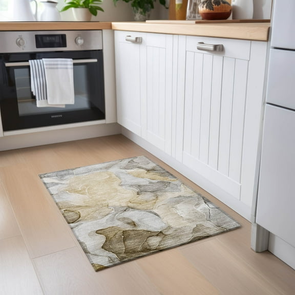 Addison Rugs Chantille Indoor/Outdoor Transitional Watercolors Brown Washable Rectangle Rug, 1'8" x 2'6"