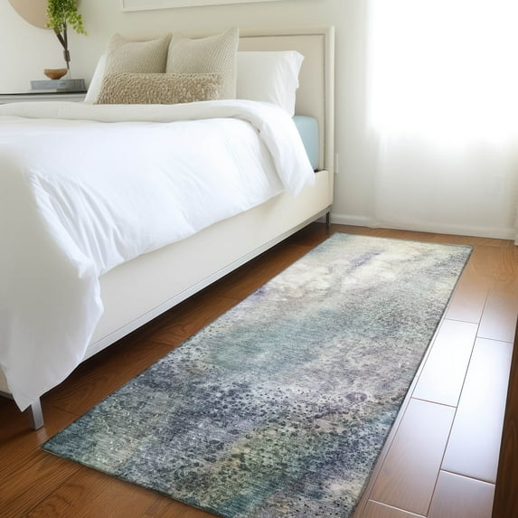 Addison Rugs Chantille Indoor/Outdoor Contemporary Watercolors Ivory Washable Runner Rug, 2'3" x 7'6"