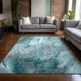 thumbnail image 1 of Addison Rugs Chantille Indoor/Outdoor Contemporary Watercolors Teal Washable Rectangle Rug, 8' x 10', 1 of 6