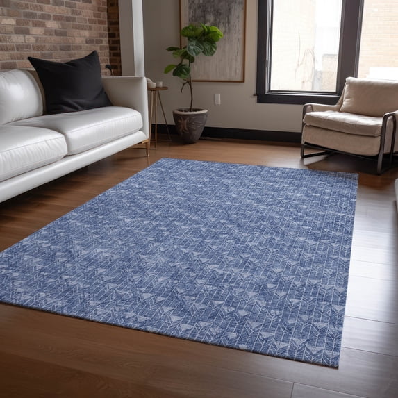 Addison Rugs Chantille Indoor/Outdoor Transitional Arrows Navy Washable Rectangle Rug, 8' x 10'