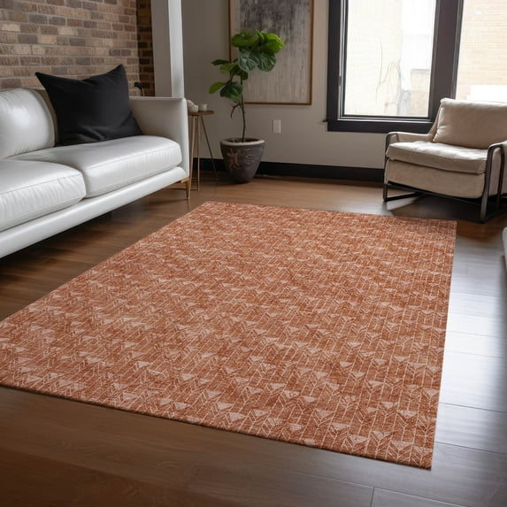 Addison Rugs Chantille Indoor/Outdoor Transitional Arrows Terracotta Washable Rectangle Rug, 9' x 12'