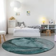 thumbnail image 1 of Addison Rugs Chantille Indoor/Outdoor Transitional Watercolors Teal Washable Round Rug, 8' x 8', 1 of 6