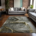 thumbnail image 1 of Addison Rugs Chantille Indoor/Outdoor Contemporary Watercolors Gold Washable Rectangle Rug, 8' x 10', 1 of 6