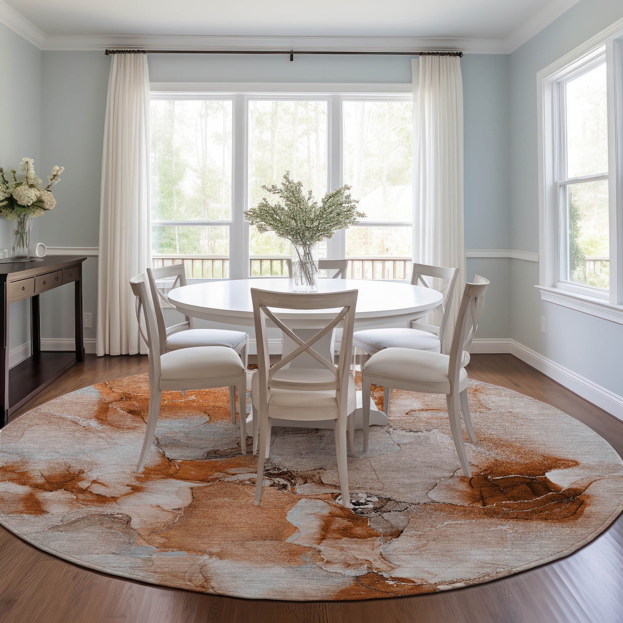 Addison Rugs Chantille Indoor/Outdoor Transitional Watercolors Paprika ...