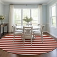 thumbnail image 1 of Addison Rugs Chantille Indoor/Outdoor Transitional Stripes Red Washable Round Rug, 8' x 8', 1 of 6