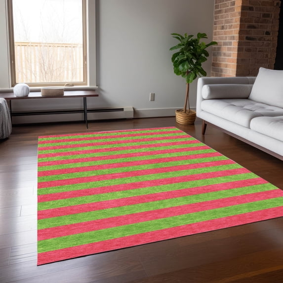 Addison Rugs Chantille Indoor/Outdoor Transitional Stripes Blush Washable Rectangle Rug, 2'6" x 3'10"