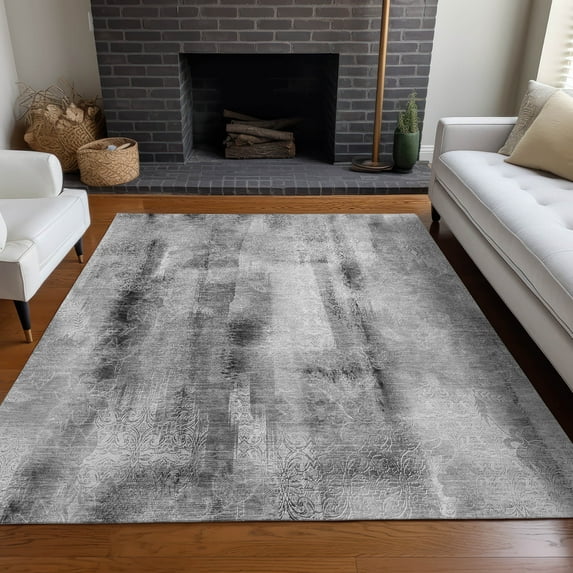 Addison Rugs Chantille Indoor/Outdoor Transitional Casual Gray Washable Rectangle Rug, 5' x 7'6"