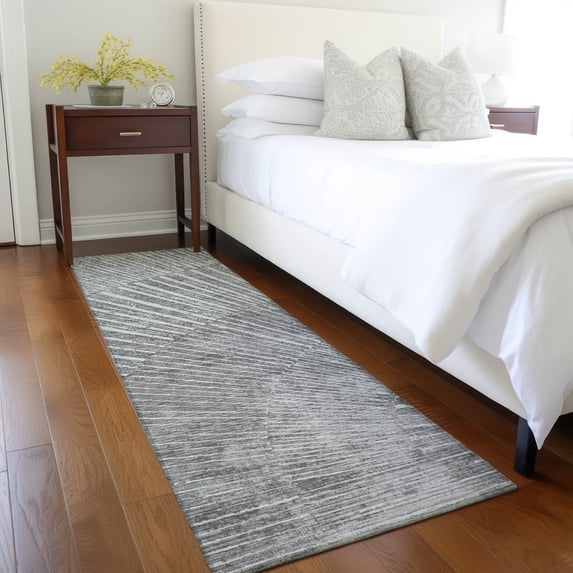 Addison Rugs Chantille Indoor/Outdoor Transitional Organic Gray Washable Runner Rug, 2'3" x 7'6"