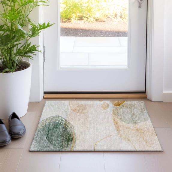 Addison Rugs Chantille Indoor/Outdoor Transitional Organic Beige Washable Rectangle Rug, 1'8" x 2'6"