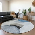 thumbnail image 1 of Addison Rugs Chantille Indoor/Outdoor Transitional Organic Blue Washable Round Rug, 8' x 8', 1 of 6