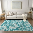 thumbnail image 1 of Addison Rugs Chantille Indoor/Outdoor Transitional Floral Teal Washable Rectangle Rug, 2'6" x 3'10", 1 of 6